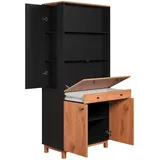 trendteam Sekretär/Schreibschrank Solution, Schwarz, Eiche, Kunststoff, 1 Schubladen, rechteckig, 76x175x41 cm, FSC Mix, klappbar, Stauraum, Arbeitszimmer, Schreibtische, Sekretäre