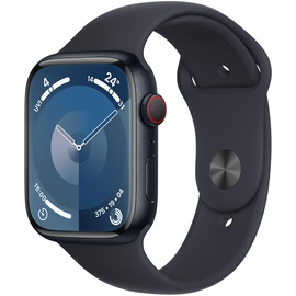 Apple Watch Series 9 GPS + Cellular 45 mm Aluminiumgehäuse mitternacht, Sportarmband mitternacht M/L
