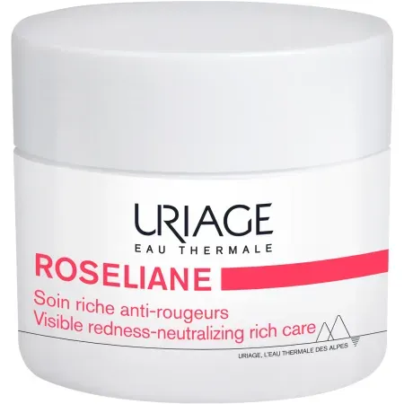 Uriage Roséliane Reichhaltige Anti-Rötungen-Pflege Für Empfindliche Haut Die Zu Rötungen Neigt 50ml