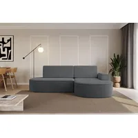 altdecor Eckcouch Cord 2-Sitzer Dunkelgrau