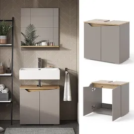 Vicco Waschbeckenunterschrank Marelle Greige Eiche 60 x 57.5 cm mit 2 Türen