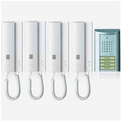 Entravox Komplettset für 4 Wohneinheiten, Türstation silber