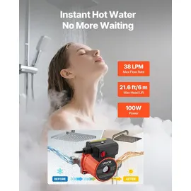 Vevor Umwälzpumpe 38 LPM 100 W 3-Gang-Steuerung