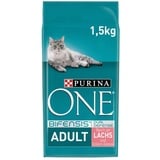 PURINA ONE BIFENSIS Adult Katzentrockenfutter: reich an Lachs, stärkt natürliche Abwehrkräfte, für gesunde Knochen, Haut, Zähne & Harnwege I ab 1 Jahr, 6x1,5kg