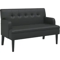VidaXL Sitzbank mit Rückenlehne Schwarz 112x65,5x75 cm Kunstleder