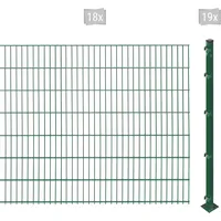 Arvotec Doppelstabmattenzaun ARVOTEC "ESSENTIAL 143 zum Aufschrauben", grün (dunkelgrün), H:143cm, Stahl, Kunststoff, Zaunelemente, Zaunhöhe 143 cm, Zaunlänge 2 - 60 m