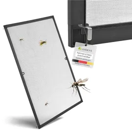 Juskys Fliegenschutzgitter mit Aluminiumrahmen 80 x 100 cm anthrazit