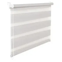 Doppelrollo Duorollo 90 cm breit 150 cm lang grau inkl. Seilzug Fensterrollo Klemmrollo Jalousie