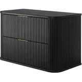 3e 3xe living.com Badezimmerschrank, Schwarz, mit Goldener Griff, 80,4 x 51,7 x 41,5 cm, Goldene Griffe - Schwarz