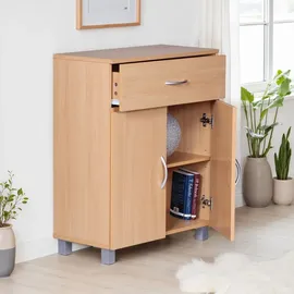 FineBuy Sideboard 60 x 75 x 30 cm Buche / Braun