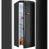 Exquisit Retro Vollraumkühlschrank RKS325-V-H-160C mattschwarz | Nutzinhalt: 225 L | Ohne Gefrierfach