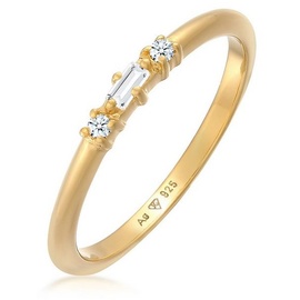 Elli DIAMONDS Verlobungsring Diamant (0.03 ct.) Rechteck 925 Silber Ringe Damen