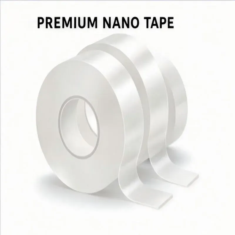 Ultra-starkes abnehmbares Nano-Doppelseitiges Klebeband – 8m (2 Rollen x 4m) Transparentes Mehrzweck-Klebeband für Wandmontage, Teppiche, Bilderrahmen, Zuhause & Auto