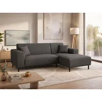 Home Affaire Ecksofa HOME AFFAIRE "ARROS L-Form mit Wellenunterfederung, Maße B/T/H: 235/163/81 cm", grau (anthrazit), B:235cm H:81cm T:163cm, 100% Polyester, Sofas, Ecksofa, incl. Zierkissen, mit Recamiere rechts/links bestellbar, auch in Cord