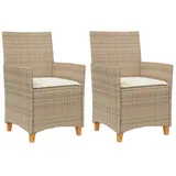 vidaXL Gartenstuhl 55,2 x 64,8 x 30,5 cm beige 2 St.
