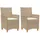 vidaXL Gartenstuhl 55,2 x 64,8 x 30,5 cm beige 2 St.