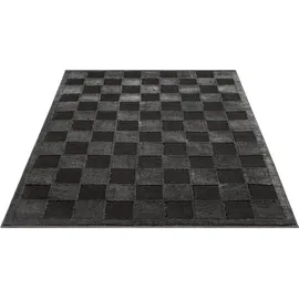 OTTO home Teppich OTTO HOME "Belion, Hoch-Tief-Struktur, Karo-Muster", schwarz, B:200cm H:19mm L:300cm, Kunstfaser, Teppiche, Teppich, leichter Glanz, Schachbrettmuster, Modern, Wohnzimmer, Schlafzimmer