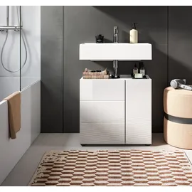 WELLTIME Waschbeckenunterschrank WELLTIME "BIEL, TOPSELLER, Breite 60 cm, 1 Tür, 2 Fächer, mit Siphonausschnitt", weiß, B:60cm H:56cm T:34cm, Schränke, Waschbeckenunterschrank, Badmöbel, Badschrank, Schrank, Unterschrank, Bad, Badezimmer