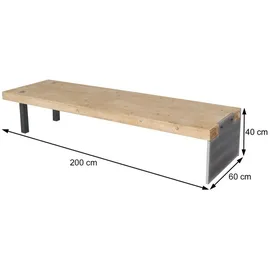 MCW MCW-L75 Lowboard 200x40x60 cm Braun Holz