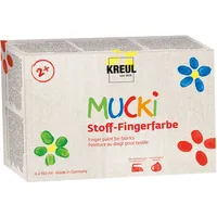 Kreul Stoff-Fingerfarbe \"MUCKI\", 6er-Set"