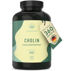 Cholin Kapseln - Cholinbitartrat - 4 Monate Vorrat - Vegan 360 St