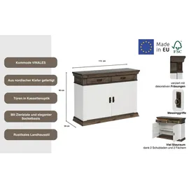 OTTO home Vinales 109 x 83 x 39 cm Weiß / Wengefarben
