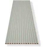 HAGEFOL® Akustikpaneele Holz 240x60 cm, Farbe: Salbei, Filz: Beige, Wandpaneele Holz, 3D Lamellenwand aus Holzfurnier auf Akustik Filz, Akustikpaneele 2400x600 mm
