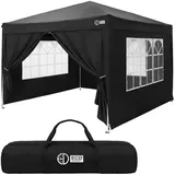 ECD Germany Pop Up Pavillon 3x3 m Schwarz Faltpavillon Wasserdicht