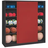 C+P Ballschrank mit Vollblech-Schiebetüren (Typ 4). HxBxT 195x160x50 cm
