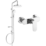 Mexen Erik Brausegarnitur für Aufputzmontage mit Kopfbrause und Mischbatterie Milo, Chrom - 71340205-00