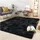 TT Home Teppich Wohnzimmer Hochflor Langflor Weich Soft Modernes Einfarbiges Design, Farbe: Schwarz, Größe:140x200 cm