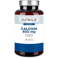 Calcium 800 mg mit Magnesium und Vitamin D | Erhaltung von Normalen Knochen, Zähnen und Muskeln mit hoher Absorption Kalzium, Magnesium und Vitamin D3 | 90 Tabletten Nutralie