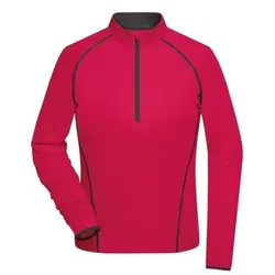 Damen Langarm Sportshirt JN497, hellpink/titan, Größe XXL - hellpink/titan - XXL