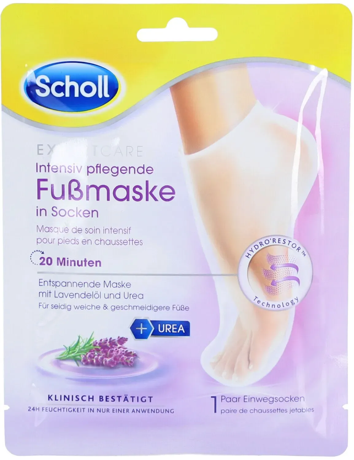 Scholl Expertcare Intensiv nährende Fußmaske Lavendel