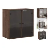 vidaXL Wandschrank mit Glastüren Braun Eichen-Optik 68x37x68,5 cm