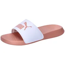 Puma Unisex Popcat 20 Slide Sandal, White-Deeva Peach, - 38