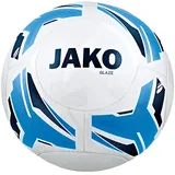 Jako Trainingsball Glaze 14 Panel, HS, Ims, weiß/Skyblue/Navy, 5, 2369