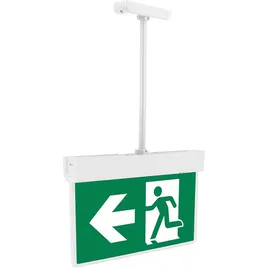 LEDINO Led Fluchtwegleuchte Notausgangsleuchte 30 cm Glas/Kunststoff weiß
