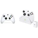 Xbox Wireless Controller Robot White+Venom Ladestation mit wiederaufladbarem Akku – Weiß Series X & S One