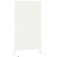 vidaXL Garten-Paravent 100 x 50 x 180 cm Weiß Stahl