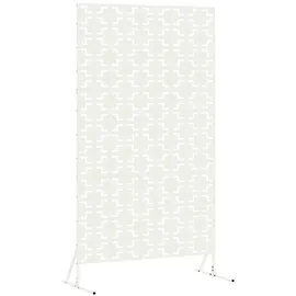 vidaXL Garten-Paravent 100 x 50 x 180 cm Weiß Stahl