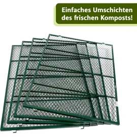 Lemodo Metall Komposter 448 L dunkelgrün, stabiler Komposter für eigenen Bio-Kompost