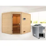 Karibu Sauna Lotta mit 9 kW Ofen ext. Strg 38 mm