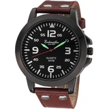 EICHMÜLLER Herrenuhr RE1006, schwarz-braun Lederband 45 mm