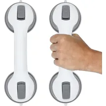 Spetebo Haltegriff mit Saugnapf 120 kg Duschgriff rutschfest grau/weiß 2er Set