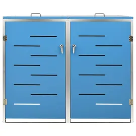 vidaXL Mülltonnenbox für 2 Tonnen 138 x 77,5 x 115,5 cm blau
