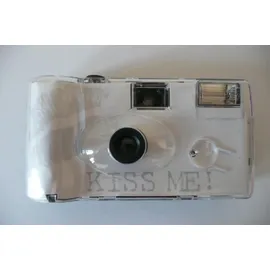 nedwidek Einwegkamera KISS ME weiß, mit Blitz, 27 Aufnahmen,