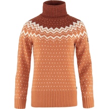 Fjällräven Övik Knit Roller Neck W Damen - Wollpullover - orange