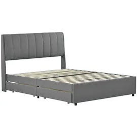 AUTOLOCK Polsterbett 140 x 200 cm Grau