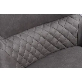 Riess-Ambiente Stuhl ALPINE - drehbar grau braun schwarze Metallbeine Armlehnen Microfaser